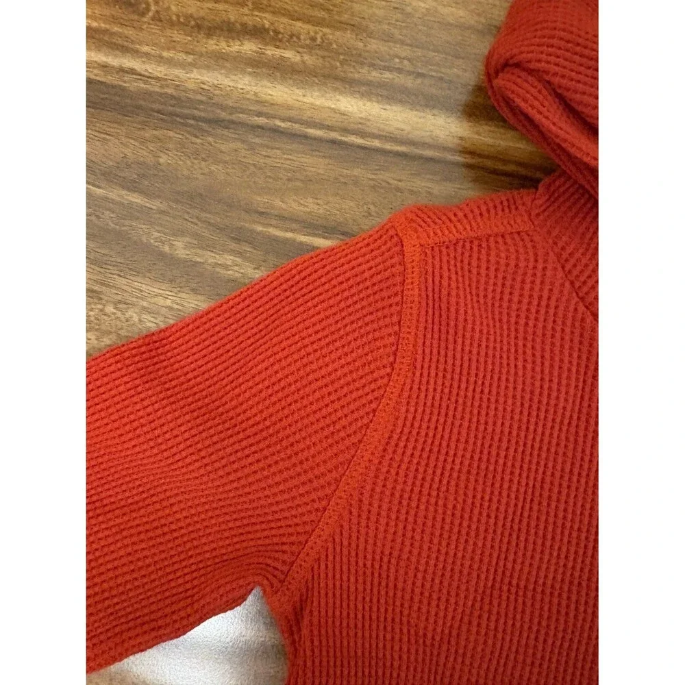 NWT Baby Gap Burnt Orange/Red Waffle Hoodie, Size 3T